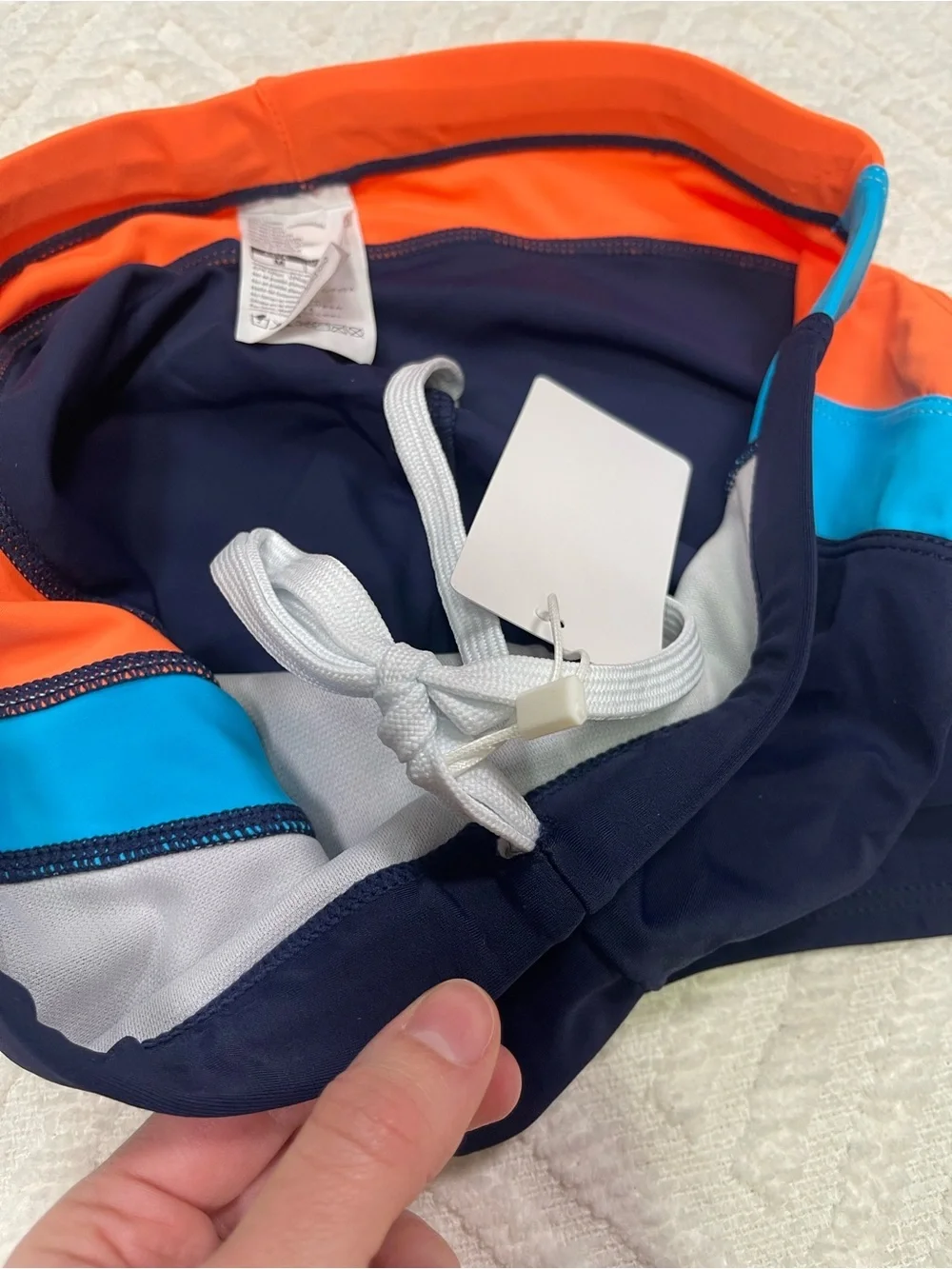 Arcweg Men's Colorblock Swim Shorts Blue and Orange Size Small